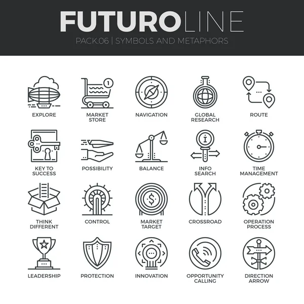 Symbols and Metaphors Icons Set — Stock Illustration Symbols and Metaphors Icons Set Stock Vector