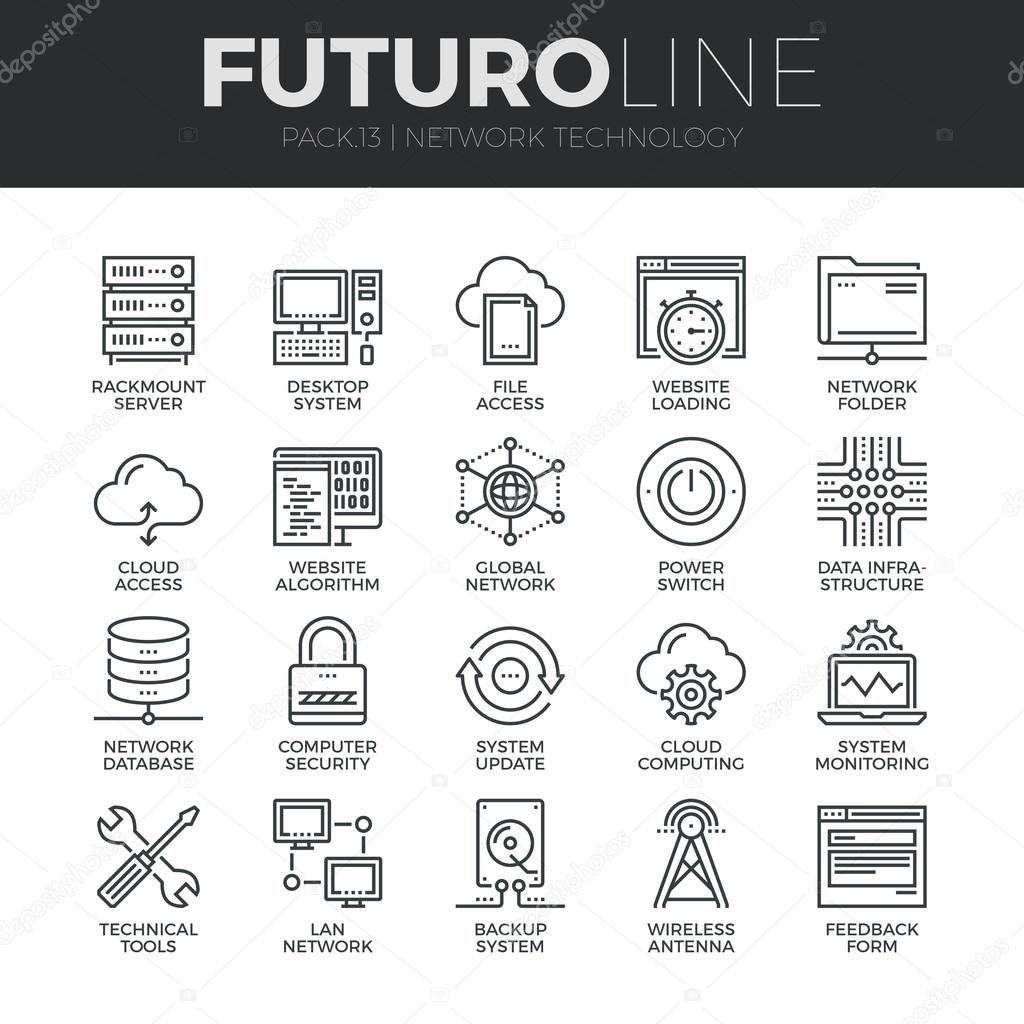 Network Technology Icons Set