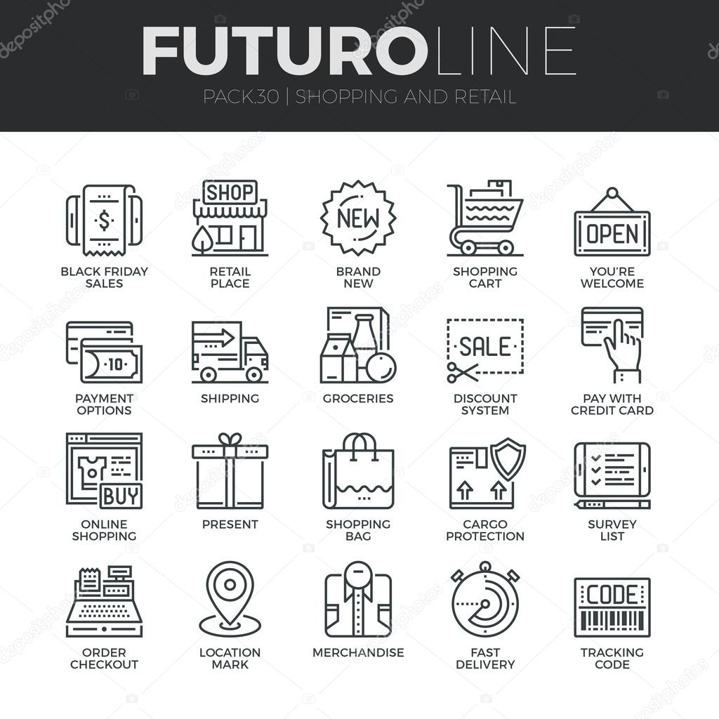 Shopping and Retail  Icons Set