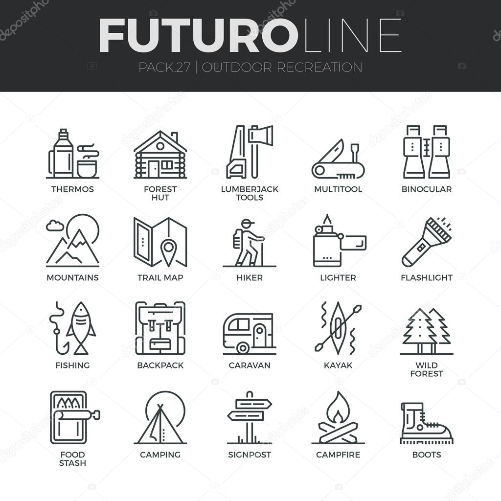 Outdoor Recreation Icons Set