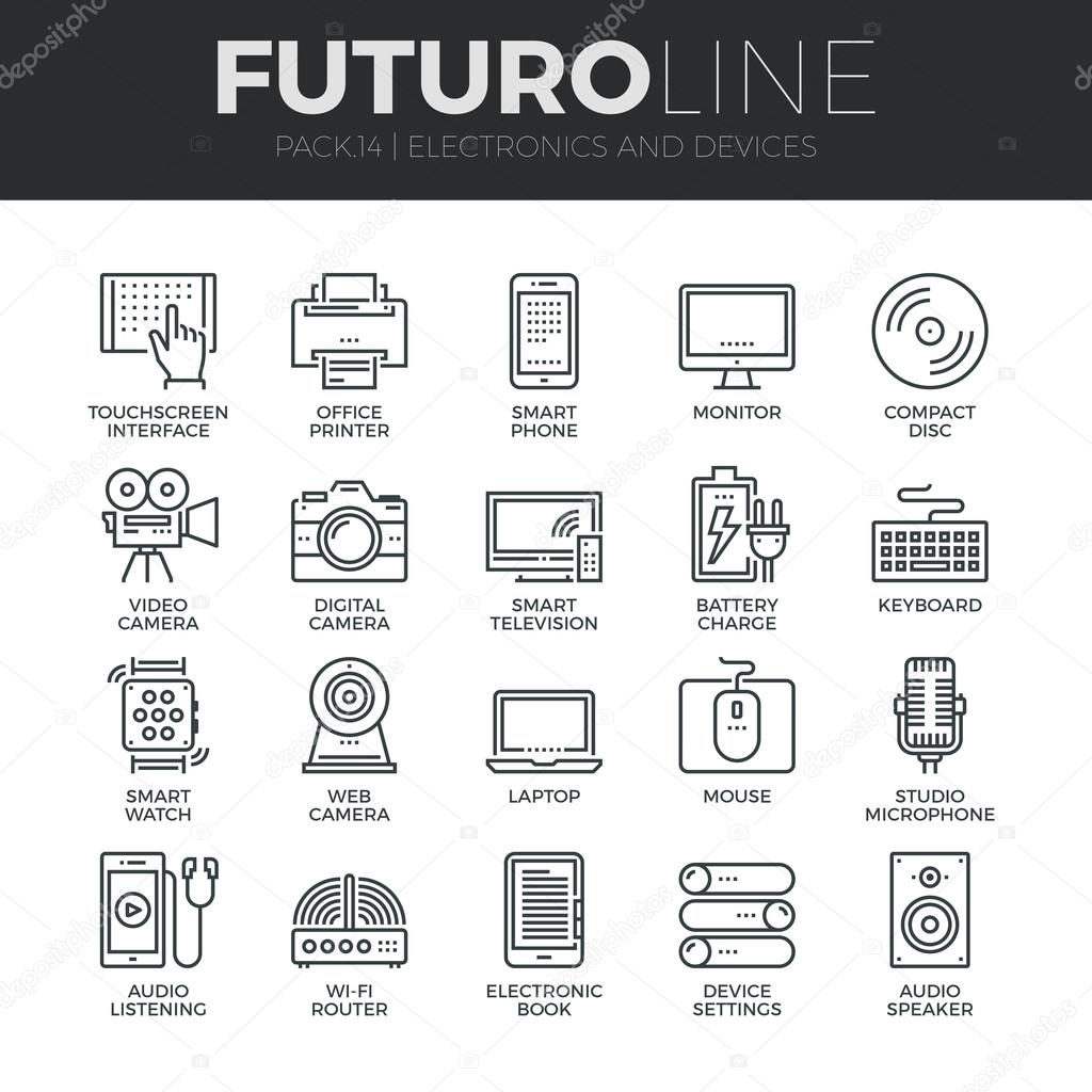 Electronics and Devices Icons Set