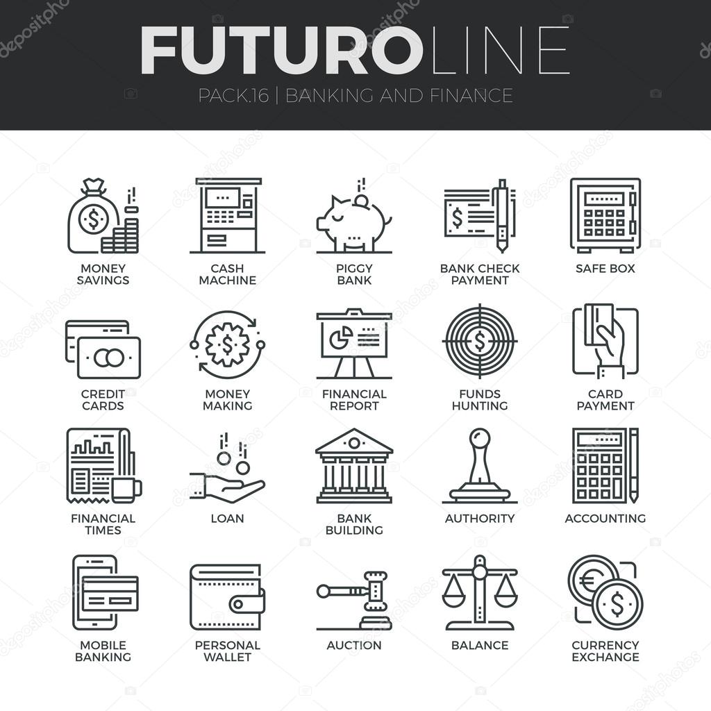 Finance and Banking  Icons Set