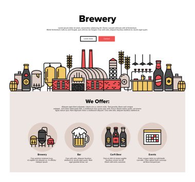 Bira üretim düz web grafikleri
