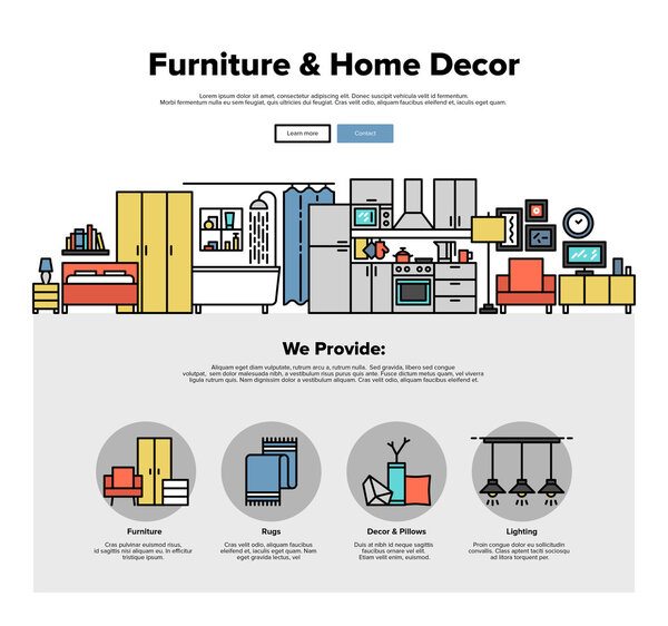 Декор для дома плоская веб-графика
