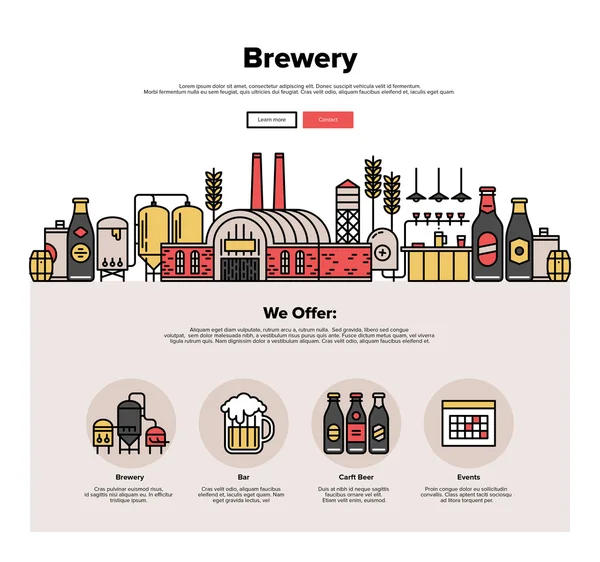 Brouwerij productie platte webafbeeldingen — Stockvector