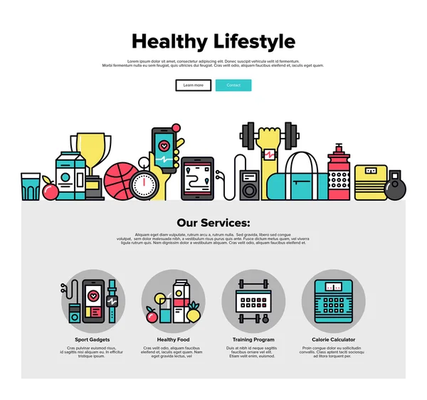 Estilo de vida saludable gráficos web plana — Archivo Imágenes Vectoriales