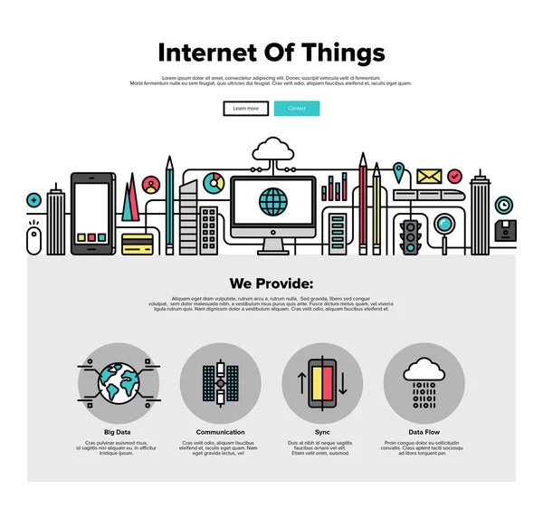 Internet de las cosas planas gráficos web — Vector de stock