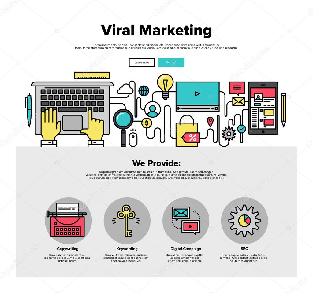 Viral marketing flat web graphics