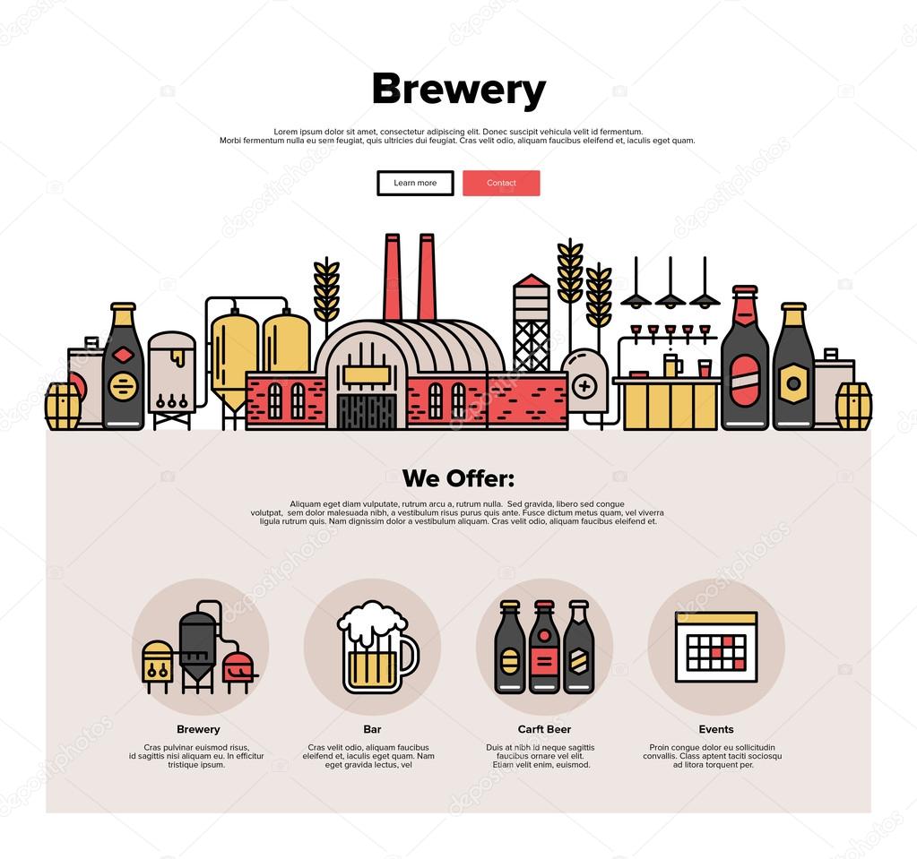Brewery production flat web graphics