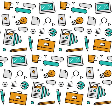 İş öğeleri simgeler desen