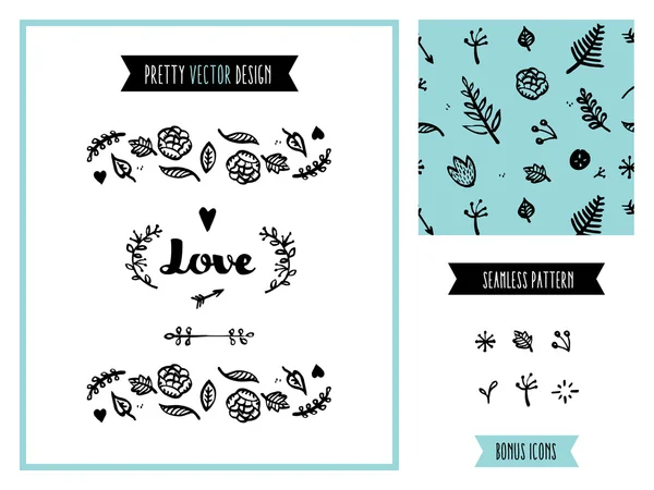 Love invitation decoration elements — Stock Vector