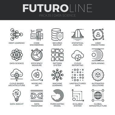 Veri bilim Icons Set