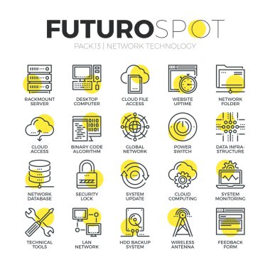 Bulut ağ Futuro Spot simgeler