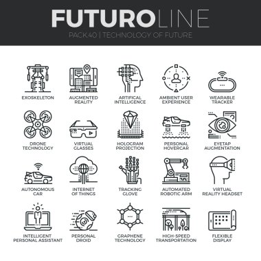 Geleceğin teknolojileri Icons Set