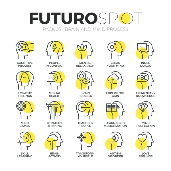 İnsan aklının Futuro Spot simgeler — Stok Vektör