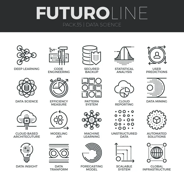 Conjunto de iconos de ciencia de datos — Vector de stock