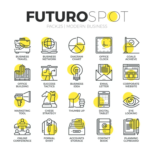 Marketing de Negocios Futuro Spot Iconos — Vector de stock