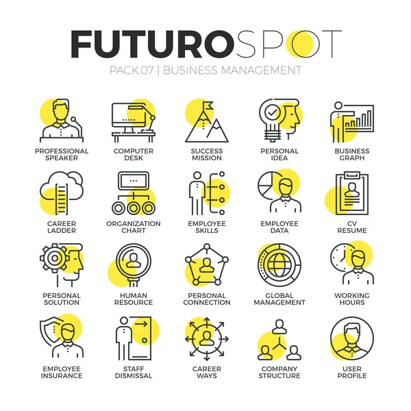 Organização Empresarial Futuro Spot Ícones —  Vetores de Stock