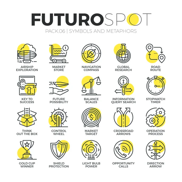 Εικονίδια επιχειρήσεων σύμβολα μέλλον Spot — Διανυσματικό Αρχείο