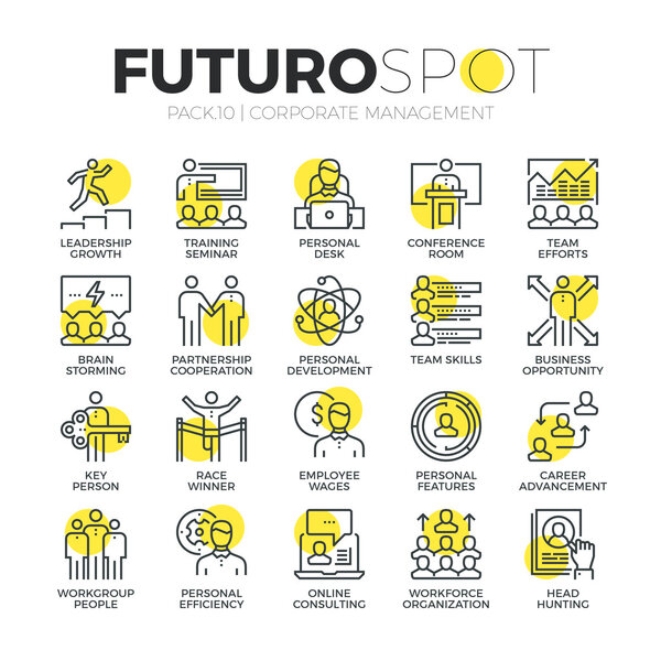 Business Leadership Futuro Spot Icons