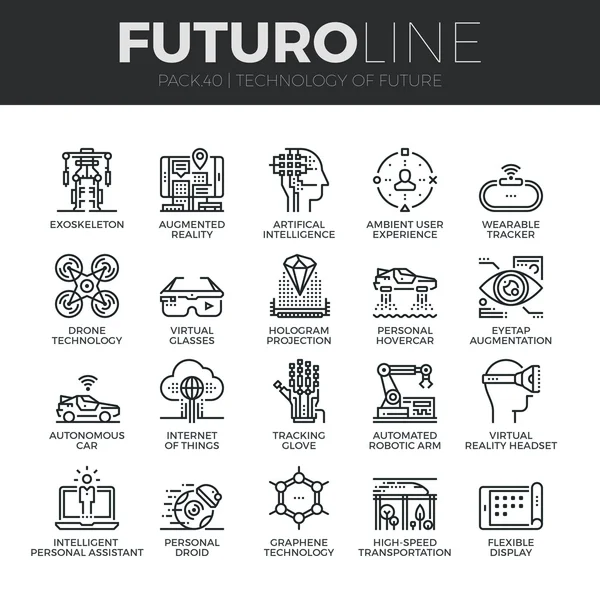 Conjunto de iconos de tecnologías futuras — Archivo Imágenes Vectoriales