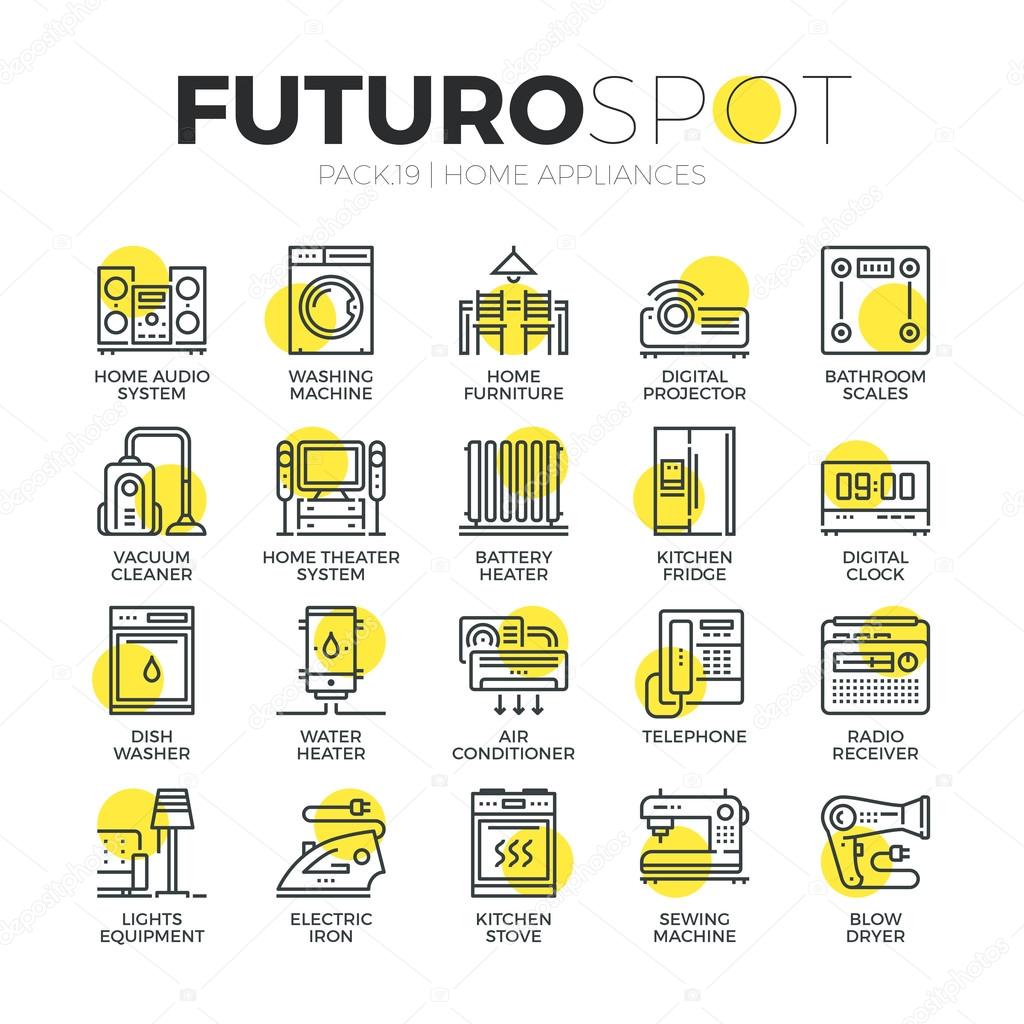 Household Appliances Futuro Spot Icons