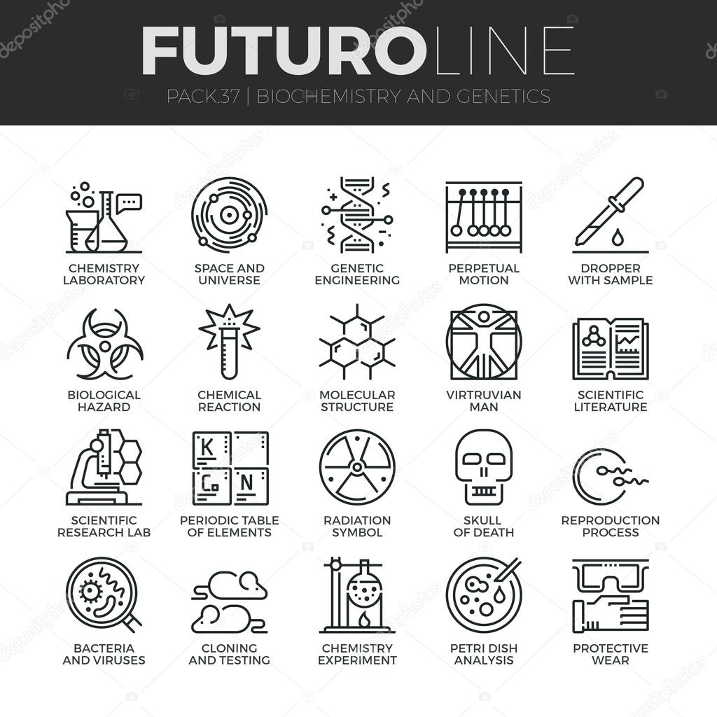 Biochemistry and Genetics Icons Set