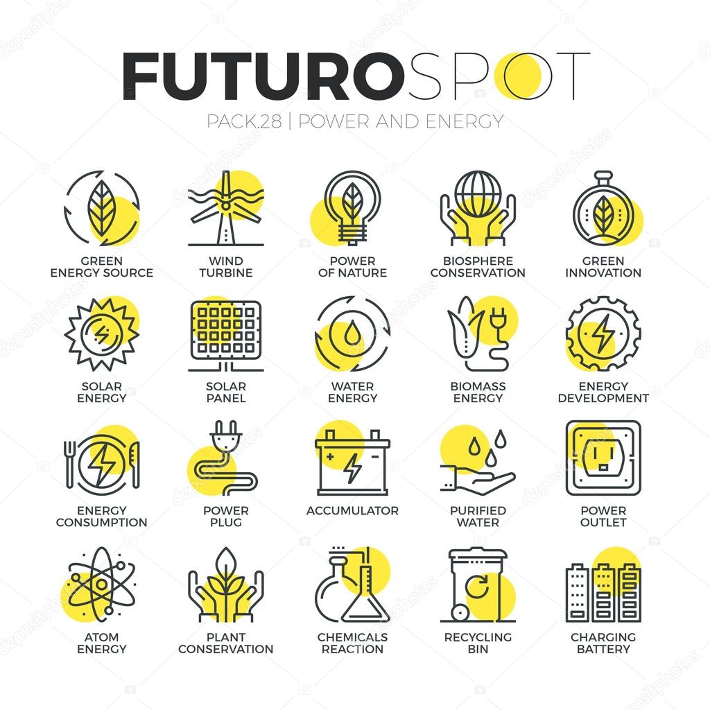 Sustainable Energy Futuro Spot Icons