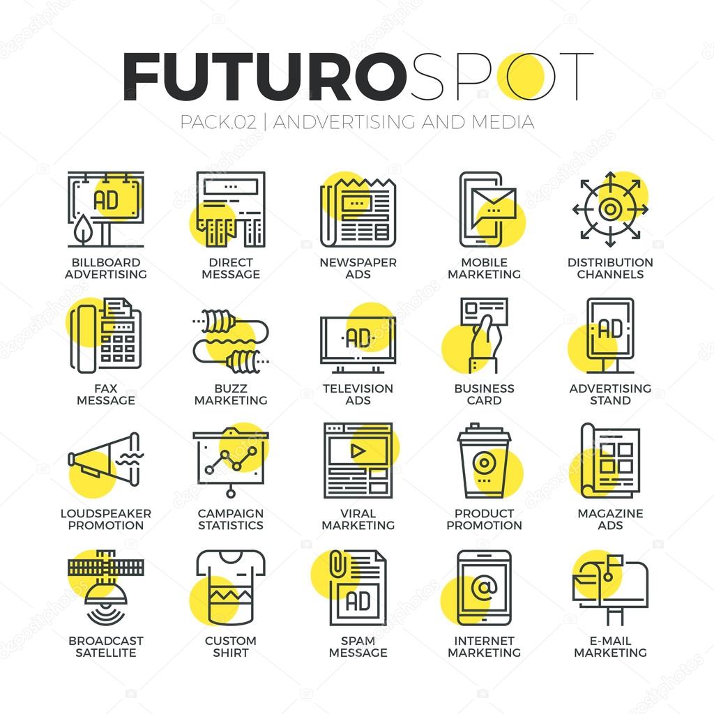 Advertising channels Futuro Spot Icons