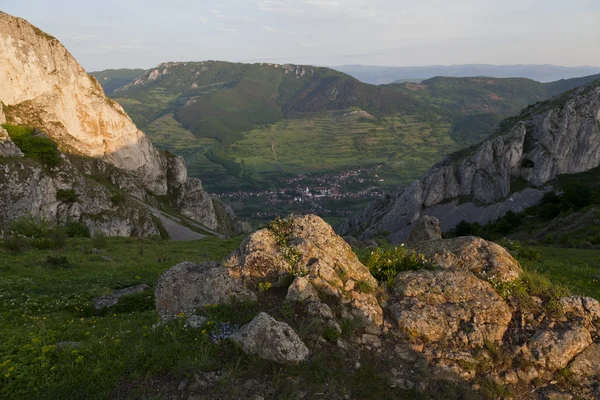 Mountain romanian town — Stock Photo, Image