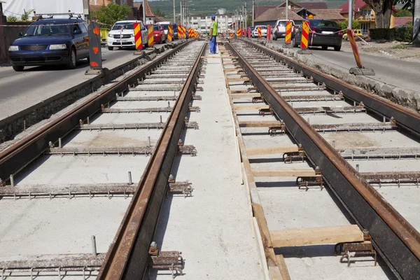 Bahnbaustelle Stockbild