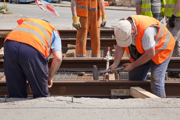 Trabajadores ferroviarios — Foto de Stock