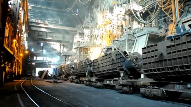 Metallurgical works interior — Stock Video