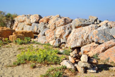 Kalker kayalar Ege Denizi Sahili.