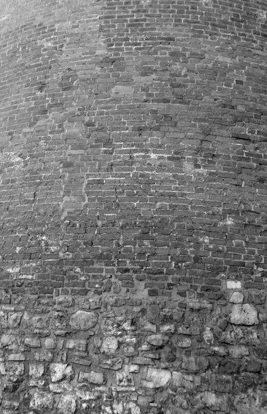 Ziegelmauer des alten Gebäudes. — Stockfoto