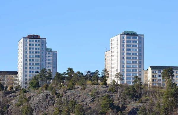 Moderna zona residencial, afueras de Estocolmo . — Foto de Stock