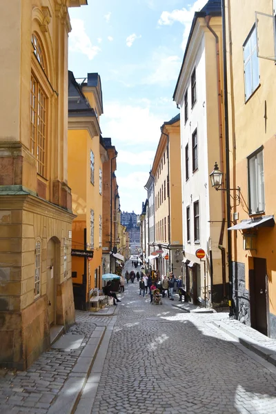 Straat in centraal deel van stockholm. — Stockfoto