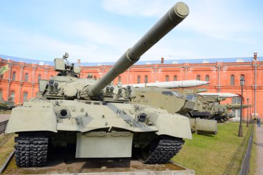 Russian tank T-80 in Military Artillery Museum. clipart