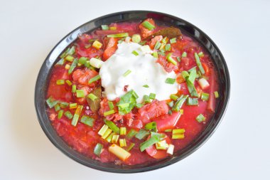 Borsch Çorbası yakın çekim.