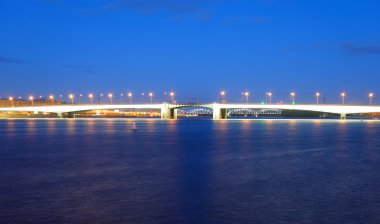 gece Alexander nevsky Köprüsü.