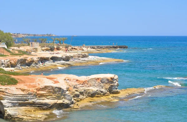 Stenar på kusten av kretensiska havet. — Stockfoto