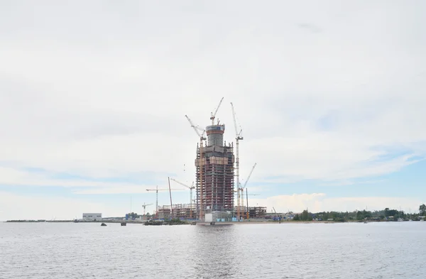 Under konstruktion skyskrapa Lakhta Center. — Stockfoto