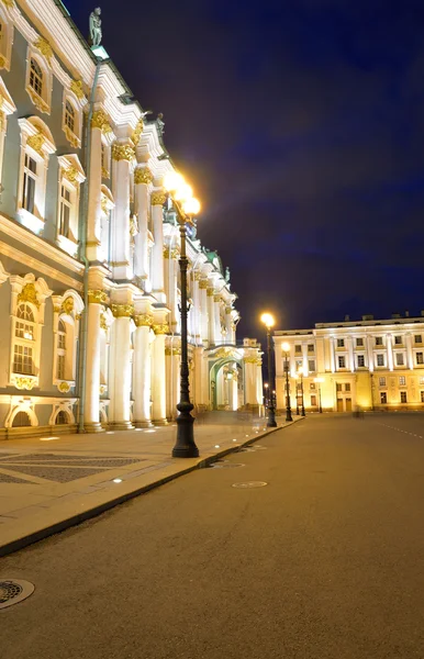 Pohled na zimní palác v noci. — Stock fotografie