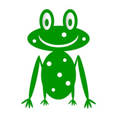 Beyaz simgesine kurbağa.