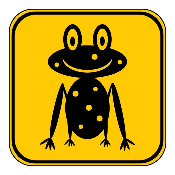 Icône grenouille sur le bouton blanc . — Image vectorielle