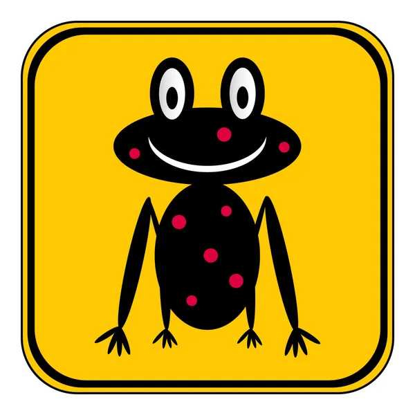 Icône grenouille sur le bouton blanc . — Image vectorielle