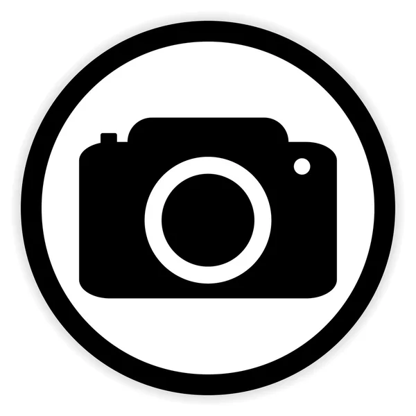 Camera button on white. — Stock Vector