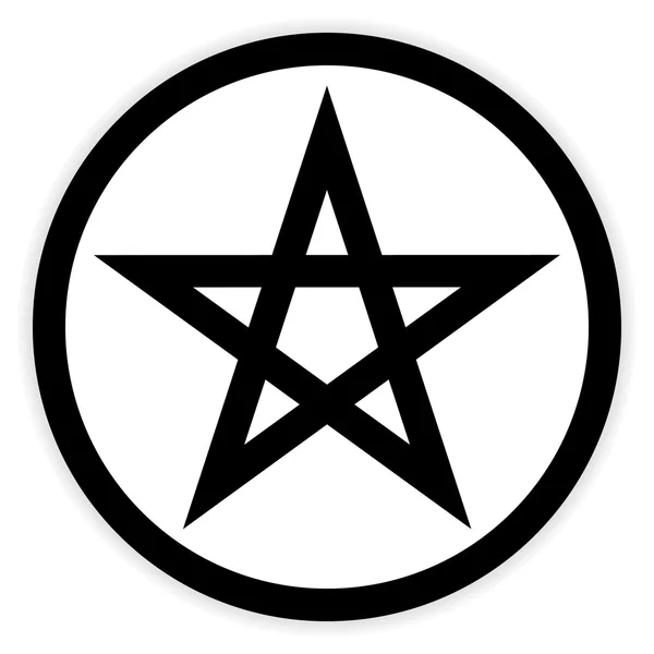 Pentagram button on white. — Stock Vector