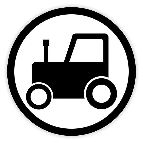 Botón tractor en blanco . — Vector de stock