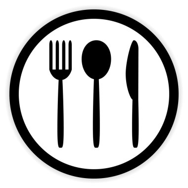 Çatal, kaşık ve bıçak düğmesi.